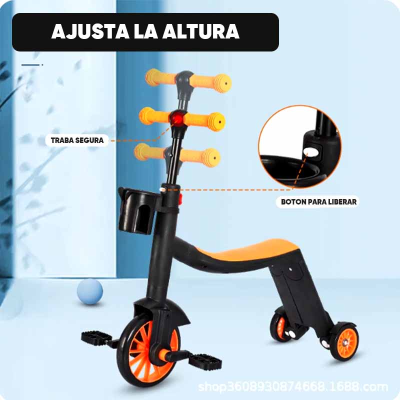 Triciclo Monopatin 3 en 1 con Pedales