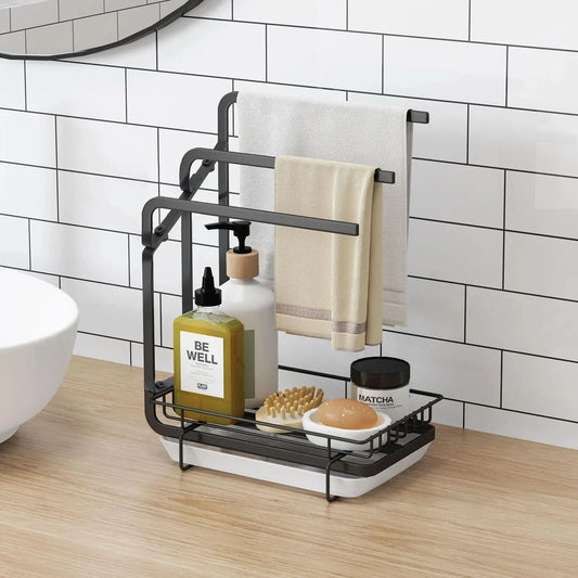 Soporte Organizador para Cocina en Acero con Bandeja