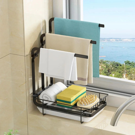 Soporte Organizador para Cocina en Acero con Bandeja