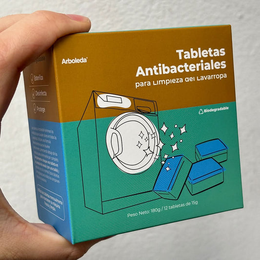 12 Tabletas Arboleda Antibacterial para Limpieza Lavarropa