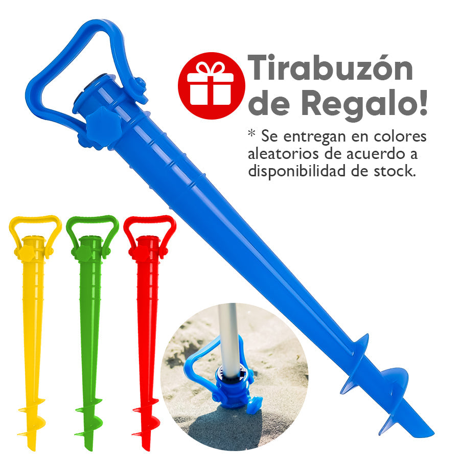 Sombrilla de Playa 2,2m con Protección UV Calidad Superior